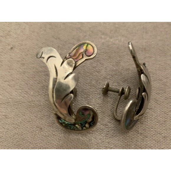 Margot de Taxco Sterling Silver 925 Mexico Necklace and Screw Earring Set 1950's - Picture 10 of 16